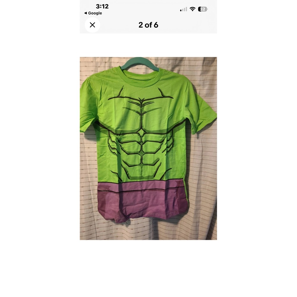 Kids Avengers The Hulk Muscle Costume T Shirt Green Short Sleeve Marvel 20
